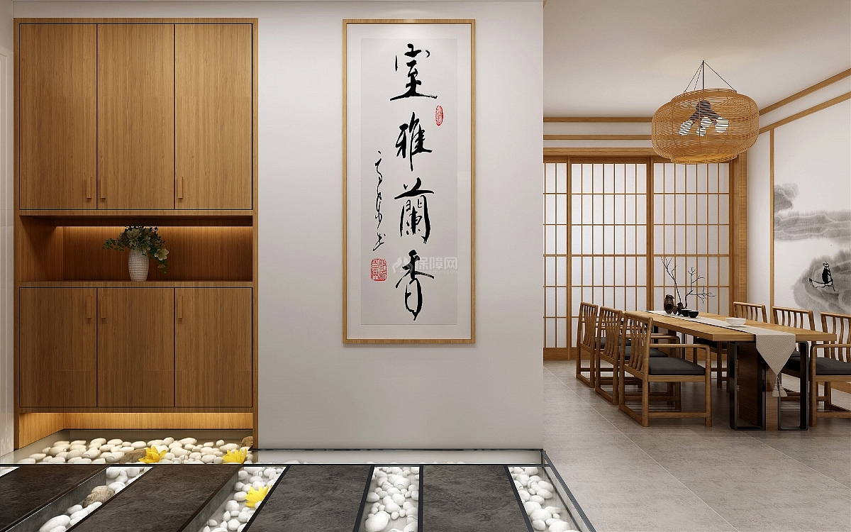 89㎡簡約日式玄關(guān)裝修效果圖