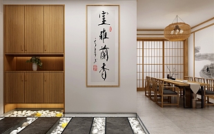 89㎡簡約日式玄關(guān)裝修效果圖