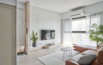 90㎡舒適現(xiàn)代客廳裝潢效果圖
