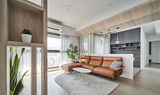 90㎡舒適現(xiàn)代沙發(fā)背景墻設(shè)計(jì)效果圖