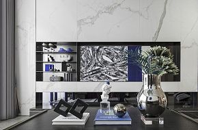156㎡舒适现代客厅电视墙设计效果图