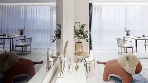 180㎡现代美式客厅休闲区布置效果图