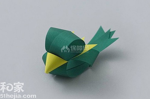 DIY动物丝带装饰之绿鹦鹉,diy手工饰品