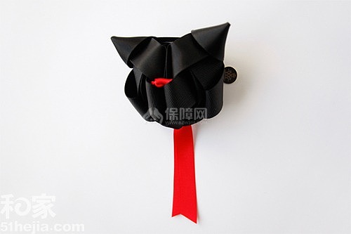DIY动物丝带装饰之小黑猫,diy手工饰品