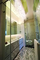 欧式家装浴室水晶吊顶设计效果图