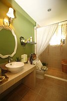 田园卫生间浴室镜背景墙装修设计