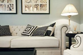 美式客厅沙发背景图片