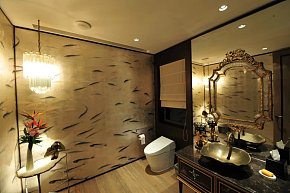 中式卫生间浴室镜装饰图片大全