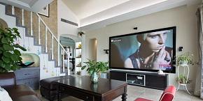 现代美式风格客厅电视背景墙效果图