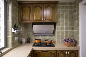 美式风格厨房橱柜布置图片
