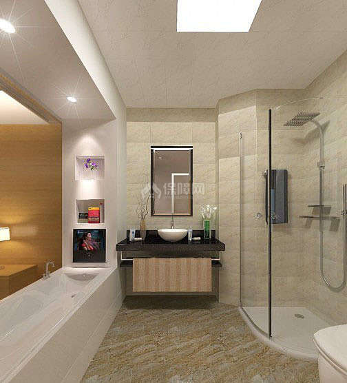 卫生间 现代宾馆简单装修效果图