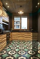 混搭风格设计厨房地板砖图片