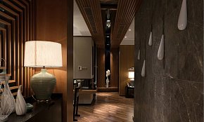 新中式风格客厅走廊装饰效果图