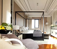 93平古典中式实木卧室设计案例