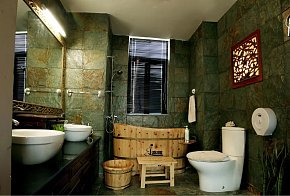 东南亚卫生间浴室柜瓷砖效果图