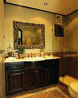 美式样板房卫生间浴室柜效果图