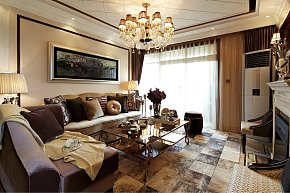 古典欧式风格客厅沙发摆设