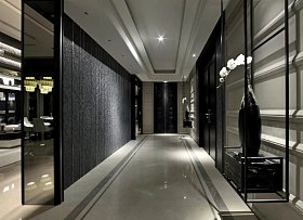 103平现代中式风格客厅过道设计