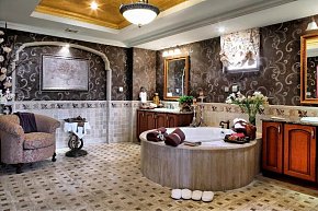 古典欧式卫生间浴缸背景墙别墅装修