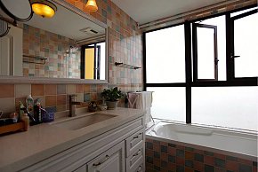 美式风格卫生间浴室柜飘窗设计