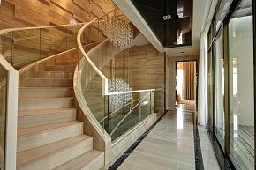 92平现代风格别墅客厅楼梯效果图
