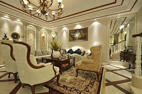 美式风格客厅沙发设计装修图片