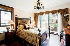 美式卧室窗帘家装图片吊顶风格