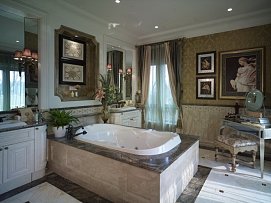 美式风格卫生间浴缸设计装修效果图
