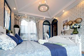 89平地中海风格卧室窗帘装修设计