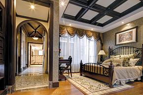 优雅古典美式卧室过道设计