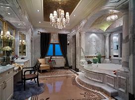 93平现代美式风格浴室装修效果图