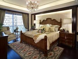 98平美式现代风格卧室地毯图片