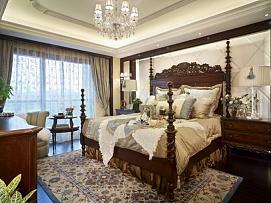 91平舒适美式风格卧室地毯效果图