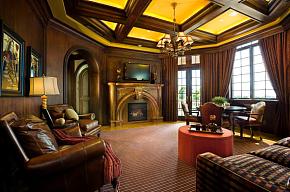 112平大气美式风格别墅客厅设计效果图