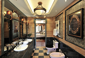 现代美式风格别墅卫生间装修效果图