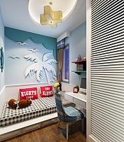 94平地中海风格儿童房卧室效果图展示