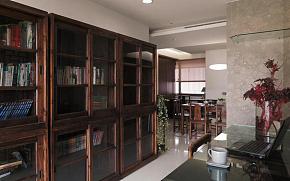 中式风格精装别墅书房书柜设计