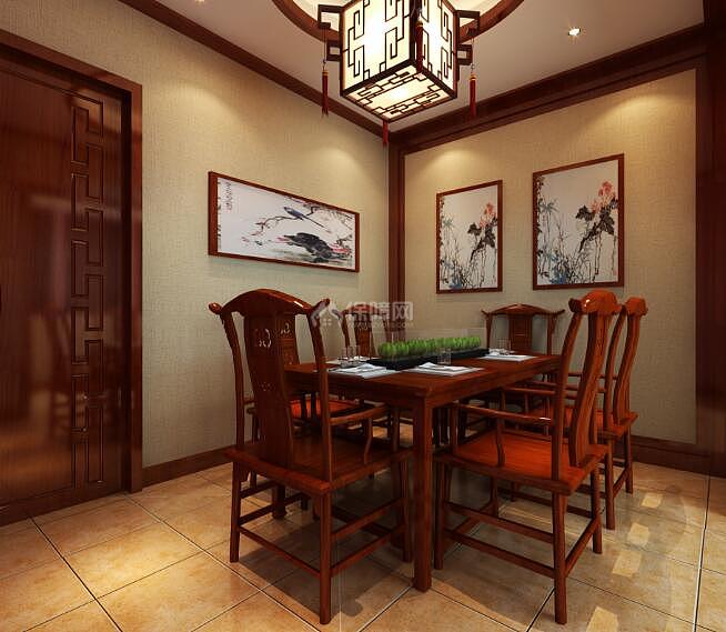 中式風(fēng)格120平米三居室餐廳裝飾設(shè)計(jì)