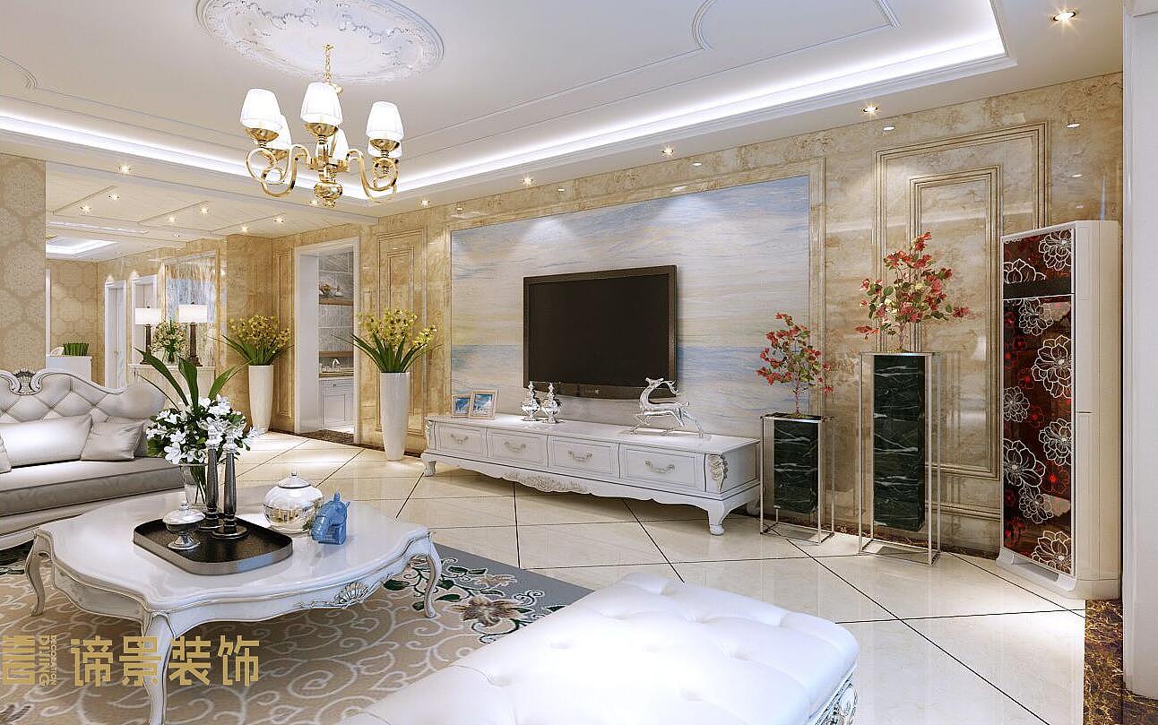 简欧格调之蓝颜-客厅