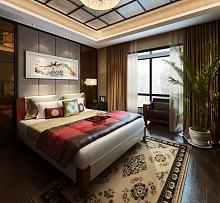 2016东南亚风格别墅卧室装饰效果图
