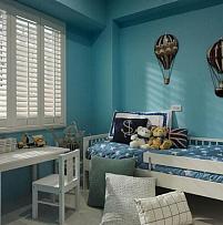 120平蓝白地中海风格儿童房卧室图片
