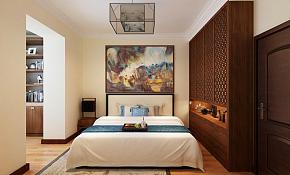 124平中式古典风格三居室装修卧室图片