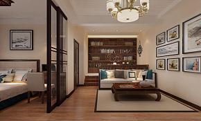 124平中式古典风格客厅卧室隔断效果图