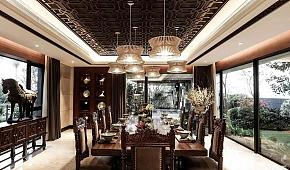 131平东南亚风格别墅装修餐厅效果图案例