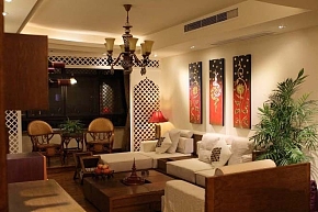 缇香山自然之美—东南亚风情客厅背景墙