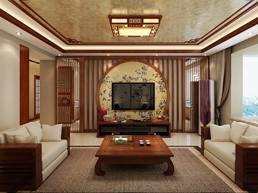 奥北公园138平客厅背景墙