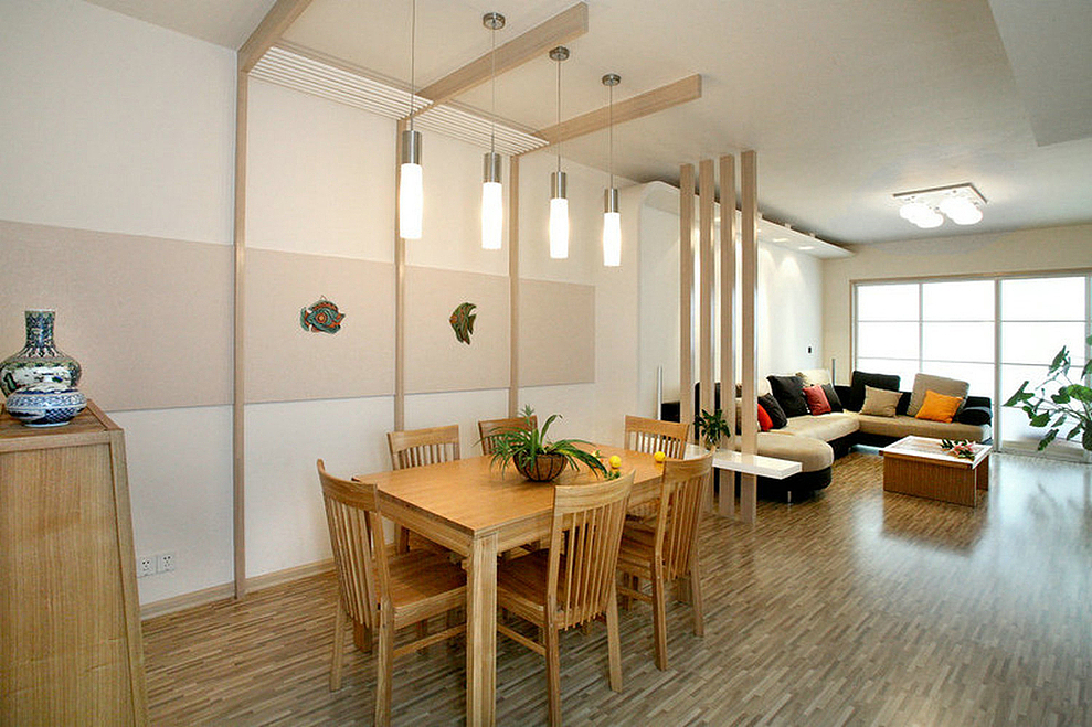 温哥华山庄现代三居室餐厅隔断