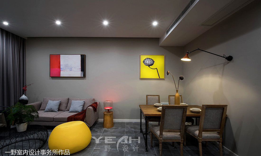 暗香现代三居室设计餐厅吊顶