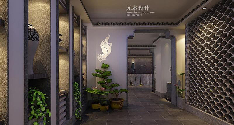 茶缘会所休闲场所吊顶