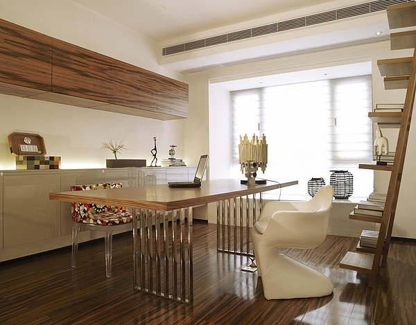 美式风别墅工作区效果图